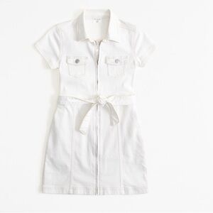 abercrombie kids white jean belted dress